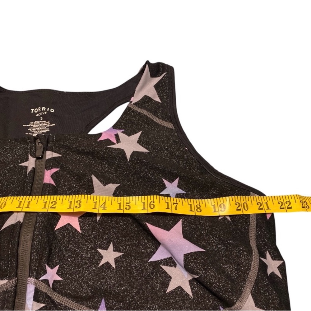 Torrid Zip Front Longline Low-Impact Sports Bra Size 3 Grey Shine Star Core Yoga - Picture 8 of 15